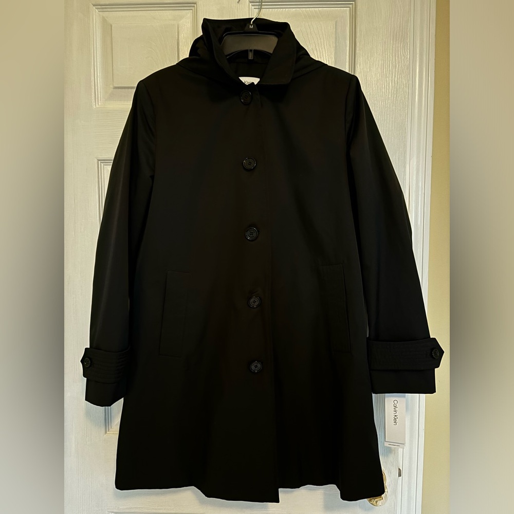 Calvin Klein Water Resistant A-Line Trench Coat